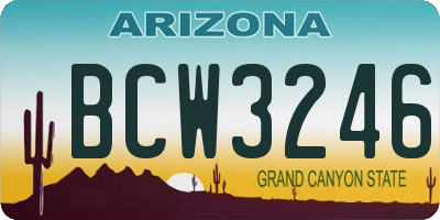 AZ license plate BCW3246