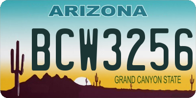 AZ license plate BCW3256