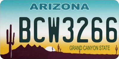 AZ license plate BCW3266