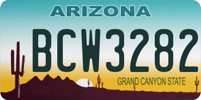 AZ license plate BCW3282