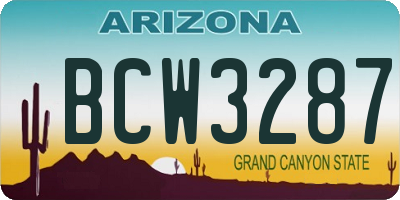 AZ license plate BCW3287