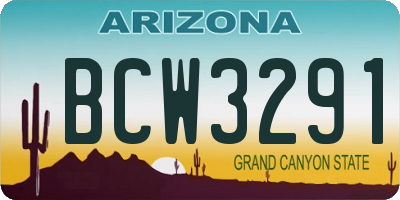 AZ license plate BCW3291