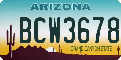 AZ license plate BCW3678