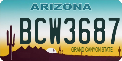 AZ license plate BCW3687