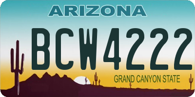 AZ license plate BCW4222