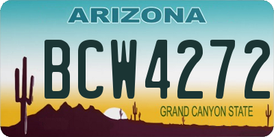 AZ license plate BCW4272