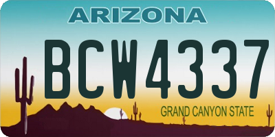 AZ license plate BCW4337