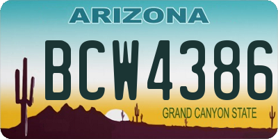 AZ license plate BCW4386