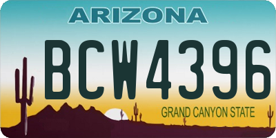 AZ license plate BCW4396