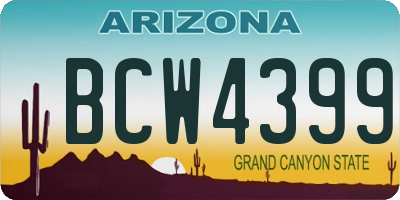 AZ license plate BCW4399