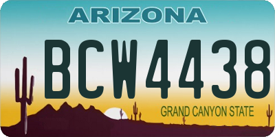 AZ license plate BCW4438