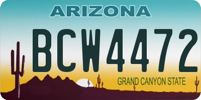 AZ license plate BCW4472