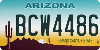 AZ license plate BCW4486