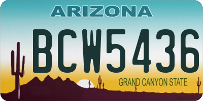 AZ license plate BCW5436