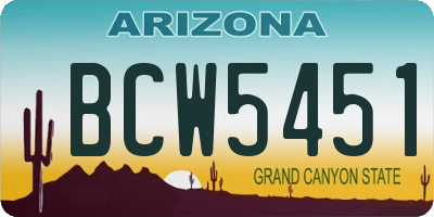 AZ license plate BCW5451