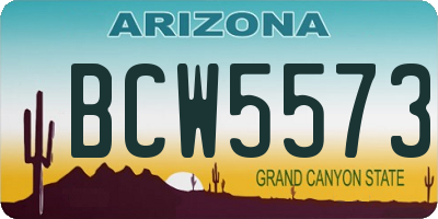 AZ license plate BCW5573