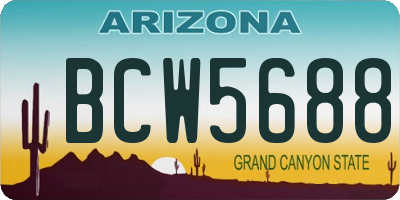 AZ license plate BCW5688