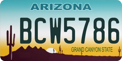 AZ license plate BCW5786