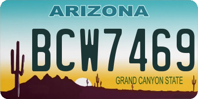 AZ license plate BCW7469