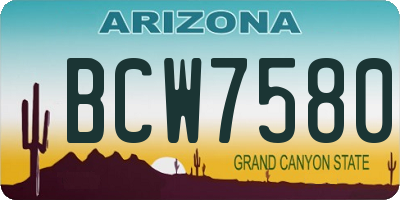 AZ license plate BCW7580