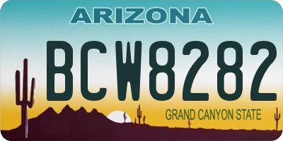 AZ license plate BCW8282