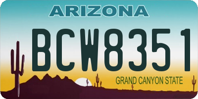 AZ license plate BCW8351