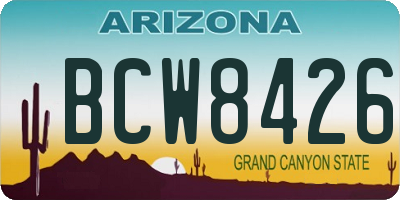 AZ license plate BCW8426