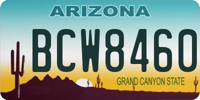 AZ license plate BCW8460