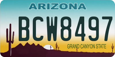 AZ license plate BCW8497