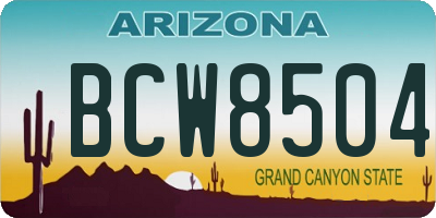 AZ license plate BCW8504