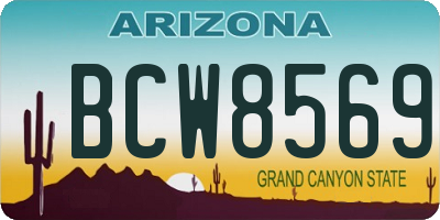 AZ license plate BCW8569