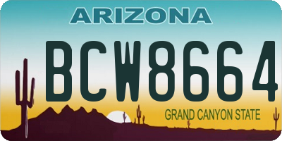 AZ license plate BCW8664