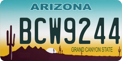 AZ license plate BCW9244