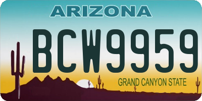 AZ license plate BCW9959