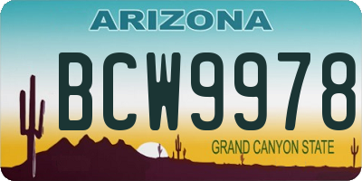 AZ license plate BCW9978