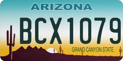 AZ license plate BCX1079