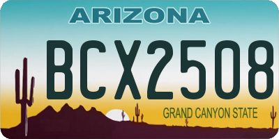 AZ license plate BCX2508