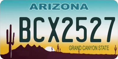 AZ license plate BCX2527