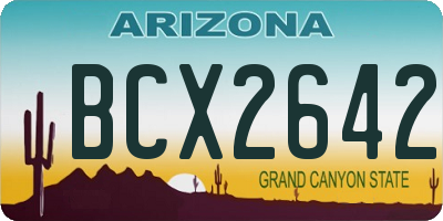 AZ license plate BCX2642