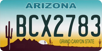 AZ license plate BCX2783