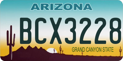 AZ license plate BCX3228