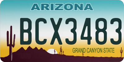 AZ license plate BCX3483