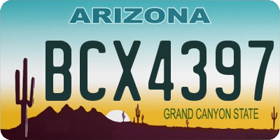 AZ license plate BCX4397