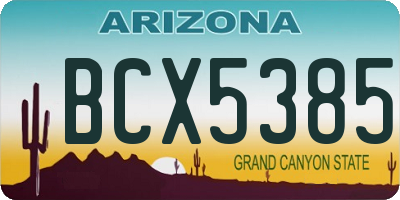 AZ license plate BCX5385