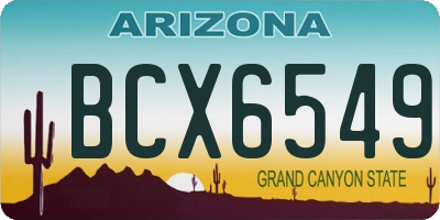 AZ license plate BCX6549