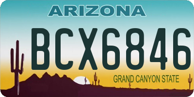 AZ license plate BCX6846