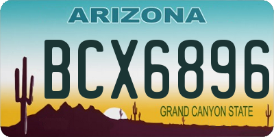 AZ license plate BCX6896