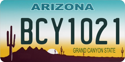 AZ license plate BCY1021