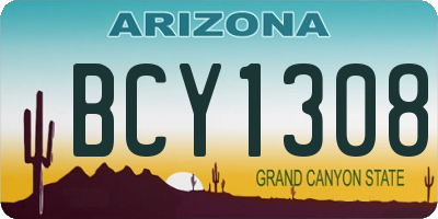 AZ license plate BCY1308