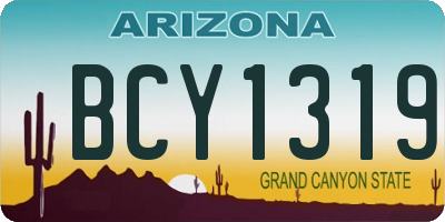 AZ license plate BCY1319